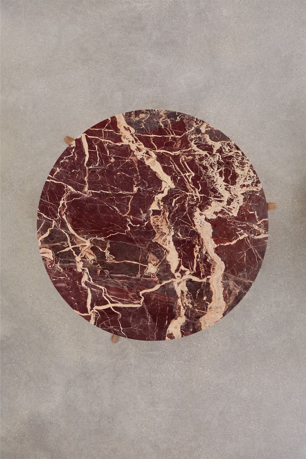 Lavinia round coffee table in natural stone and mango wood, gallery image 6