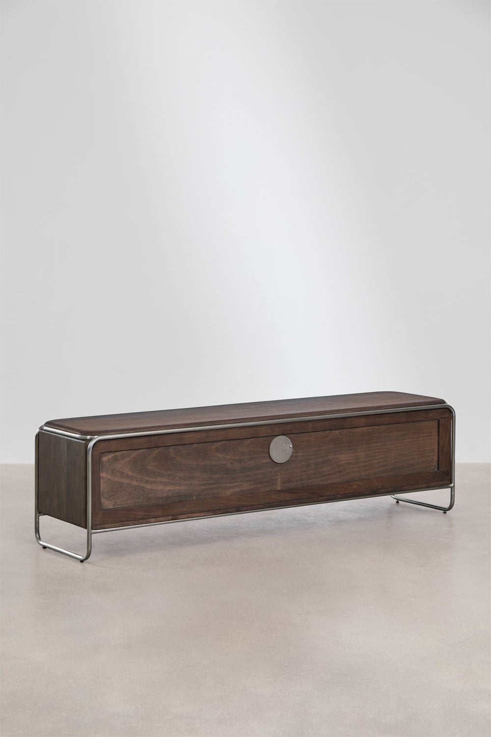 Acacia wood and stainless steel TV cabinet Altrex, gallery image 4