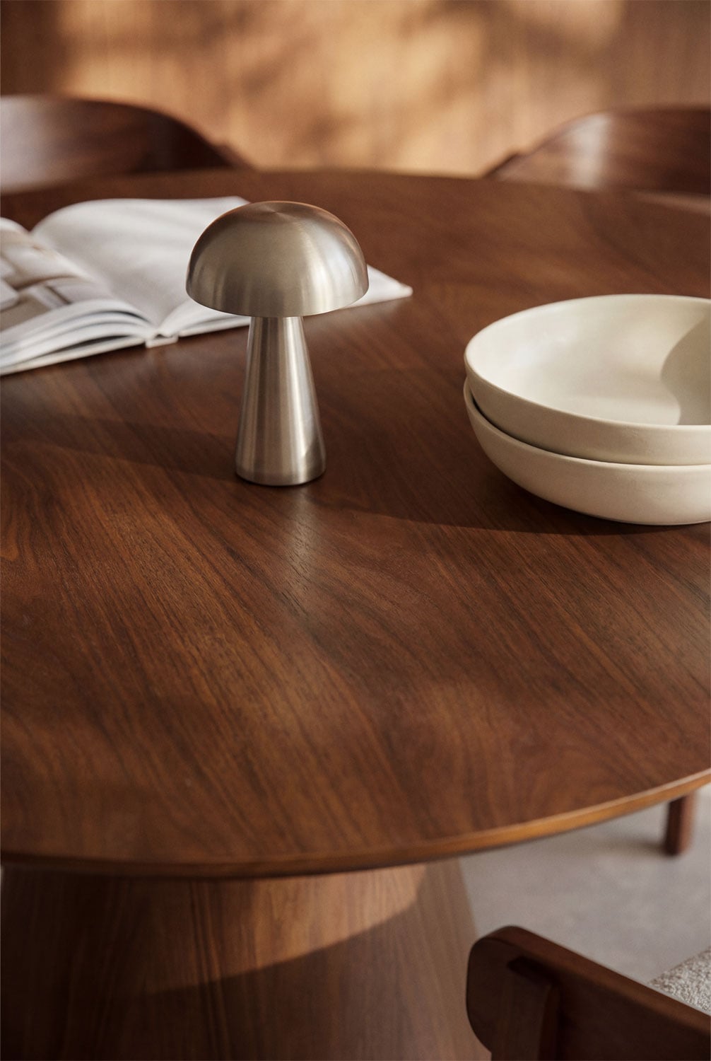 Aura round wooden dining table, gallery image 2