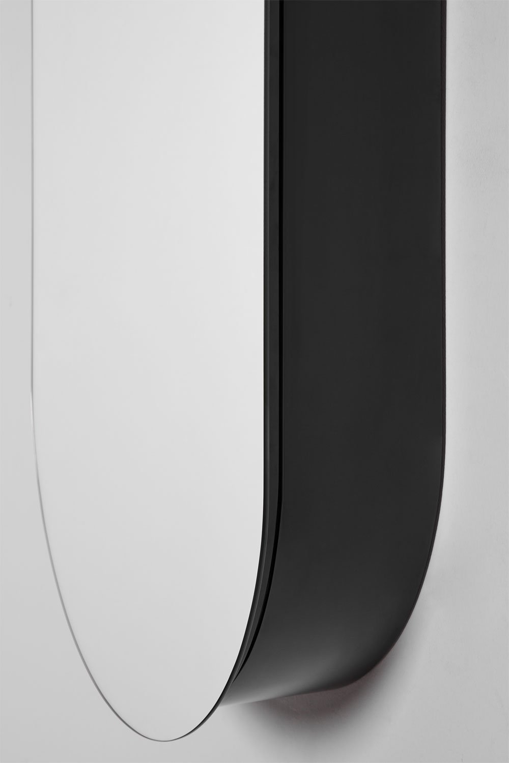 Oval wall mirror 50x90 cm for bathroom with storage Oricsa, gallery image 3