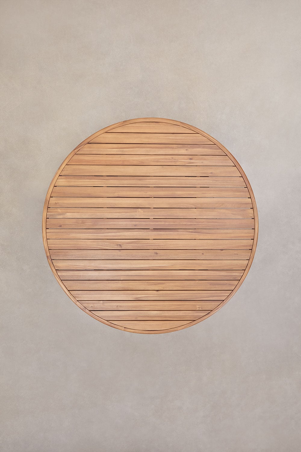 [*] Round table set Ø180 cm in acacia wood and 10 garden chairs in acacia wood and synthetic rattan Ginara, gallery image 5