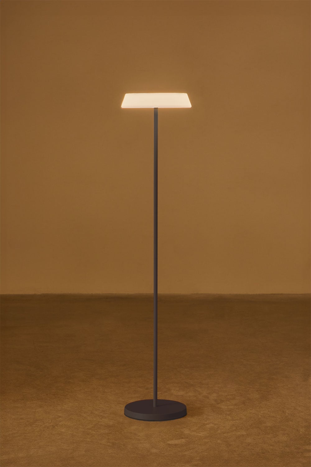 Ulenia wireless LED solar floor lamp for outdoor use in polyethylene and iron, gallery image 2