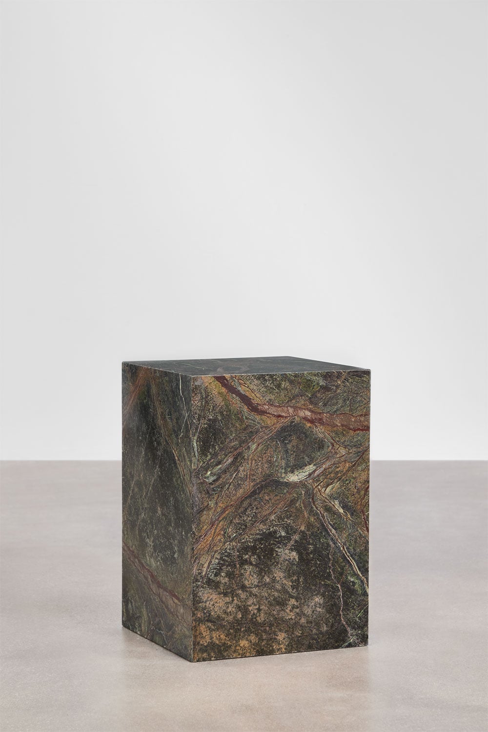 Square side table 35x35 cm in natural Aluret stone, gallery image 3