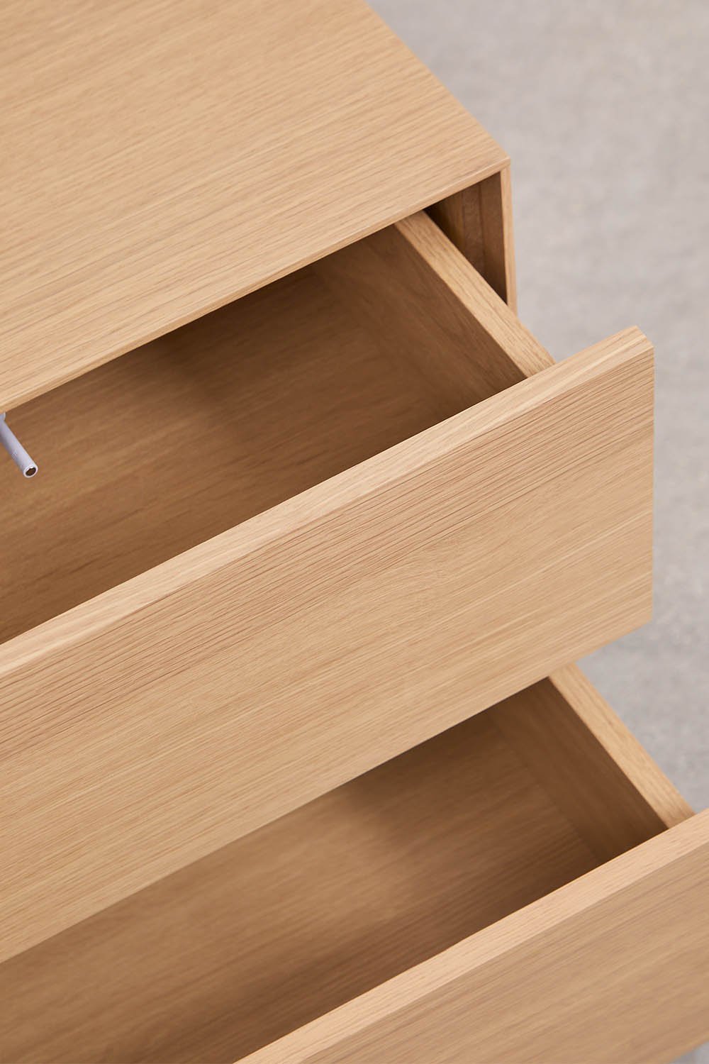 Bromley rectangular bedside table 50x40 cm in MDF and oak veneer, gallery image 4