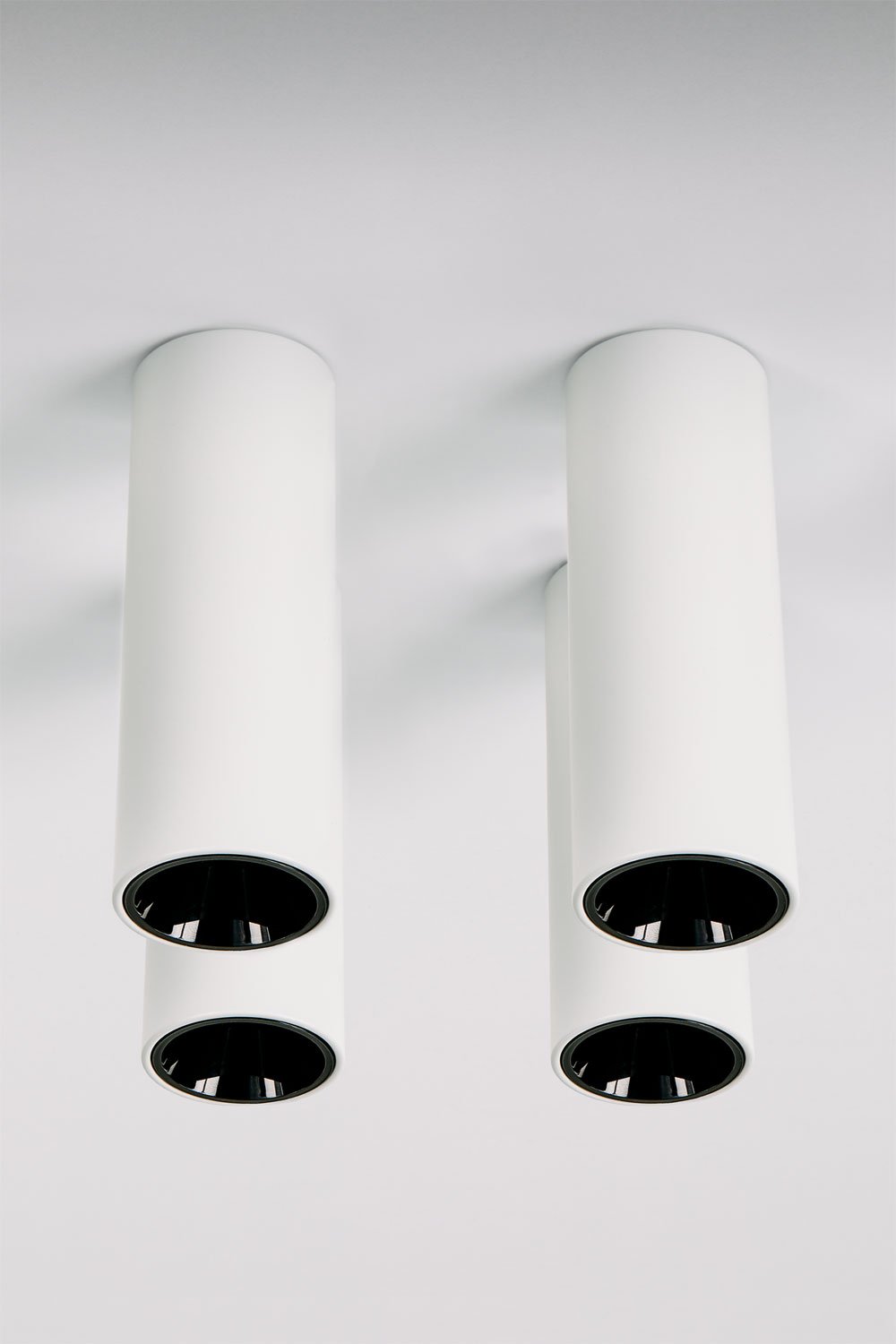 Pack of 4 round surface-mounted LED ceiling lights Ø5.7 cm in aluminum Luisiana, imagen de galeria 1