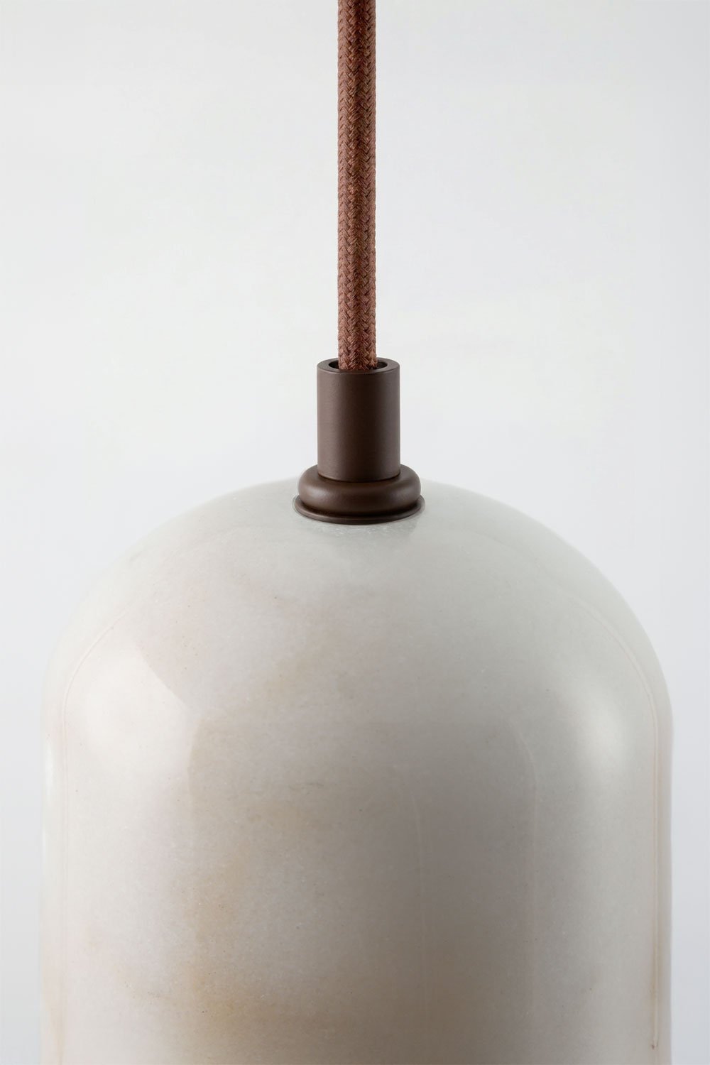 Rauma hanging ceiling lamp in alabaster and wood, gallery image 3