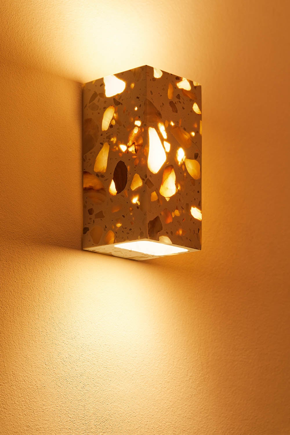 Manziana natural stone outdoor LED wall light, gallery image 2