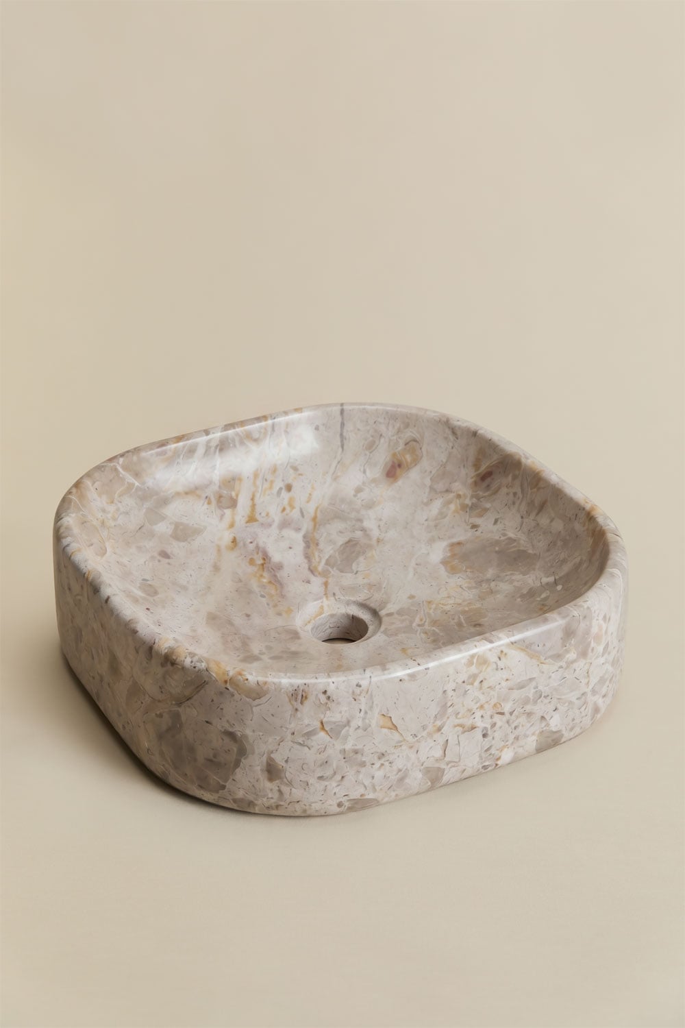 Square washbasin 40x40 cm in Francesca marble, gallery image 1