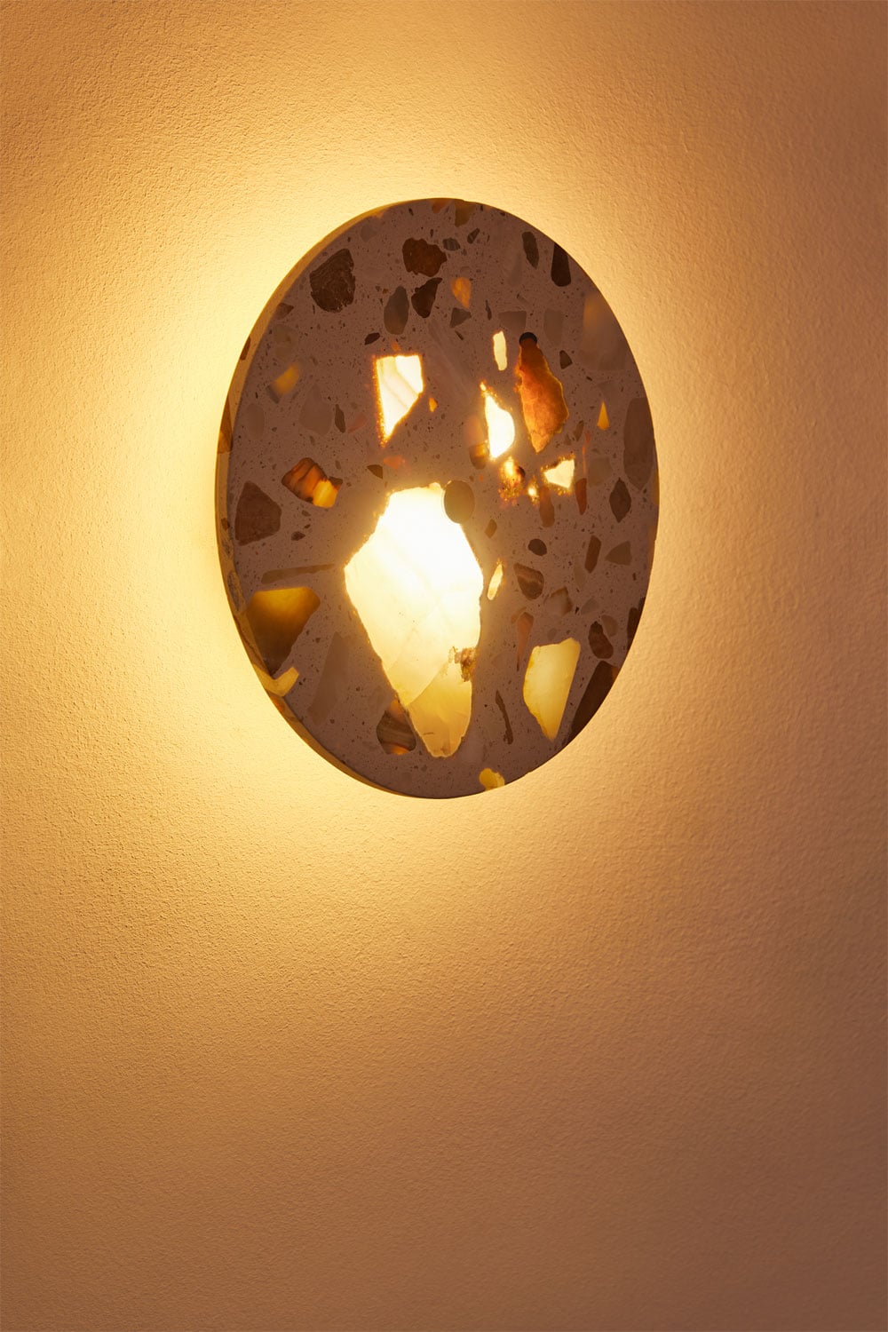 Balduina natural stone LED wall light Ø20 cm, gallery image 2