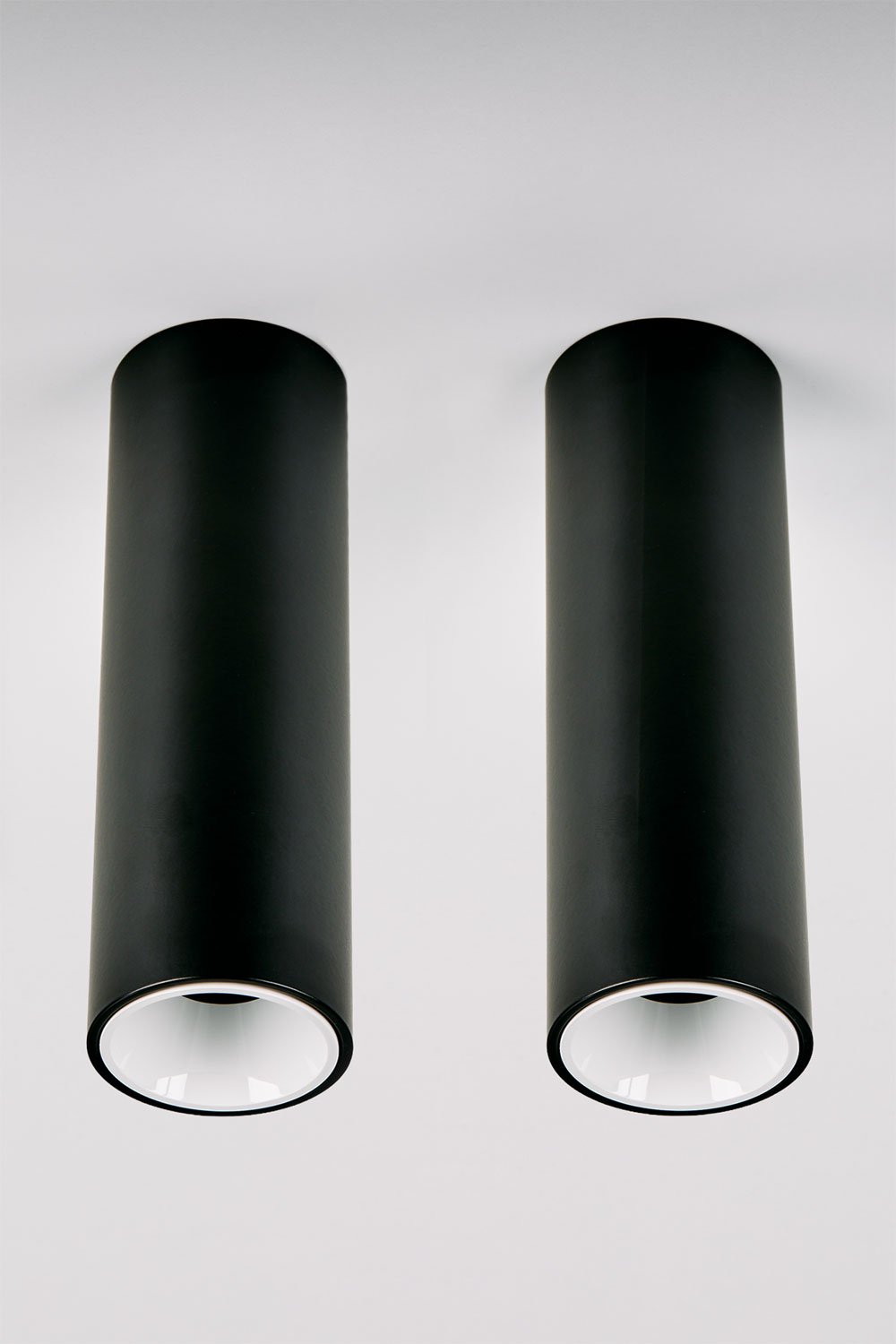 Pack of 2 round surface-mounted LED ceiling lights Ø7.2 cm for outdoor use in aluminum Luisiana, imagen de galeria 1