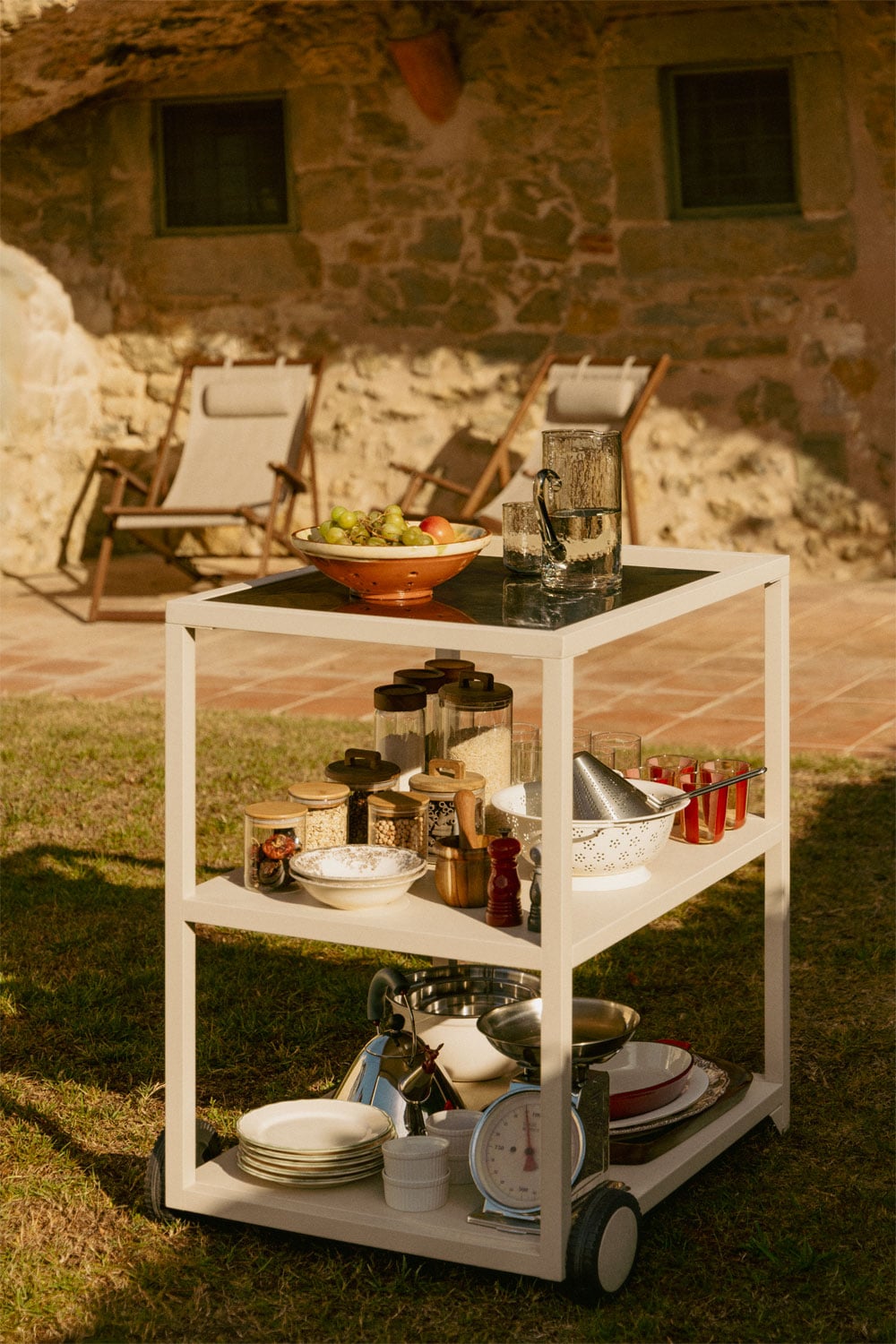 Modular outdoor kitchen cart in Rivana steel, gallery image 1