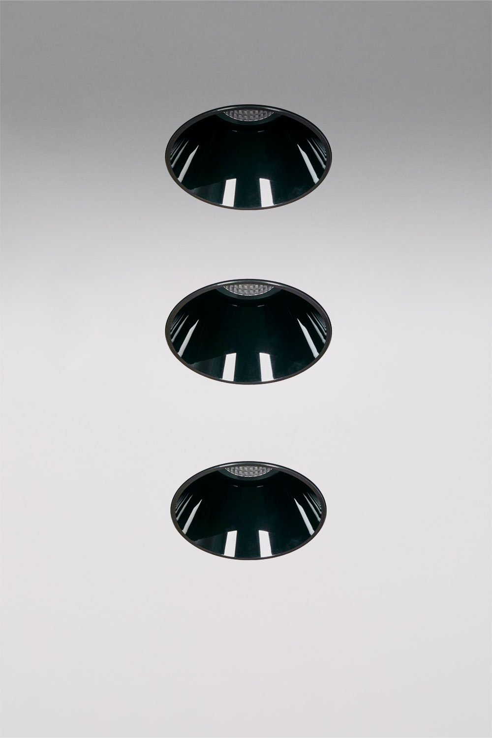 Pack of 3 round Ø6.8 cm trimless recessed LED downlights for outdoor use in aluminum Luisiana, imagen de galeria 1