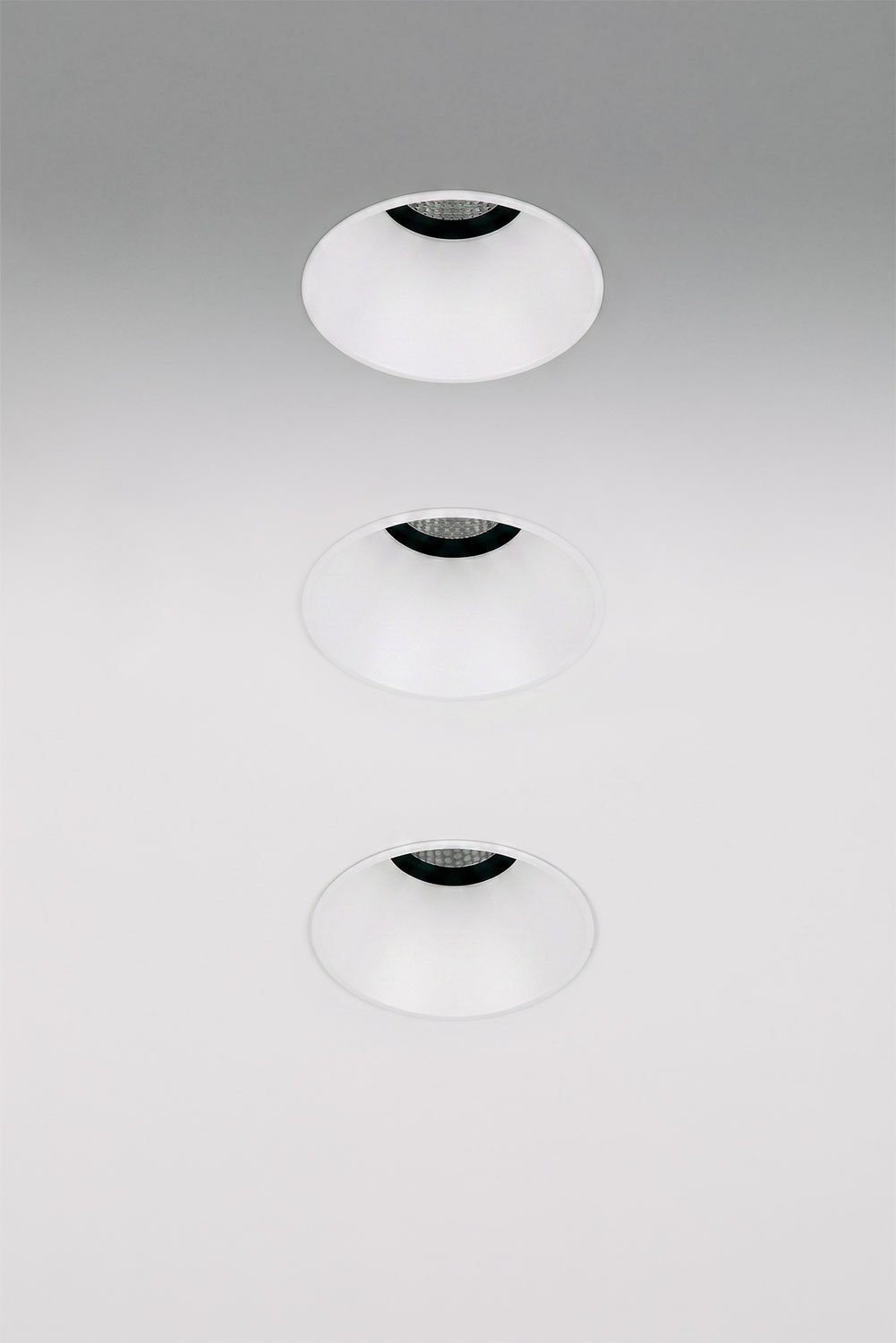 Pack of 3 round Ø6.8 cm trimless recessed LED downlights for outdoor use in aluminum Luisiana, imagen de galeria 1