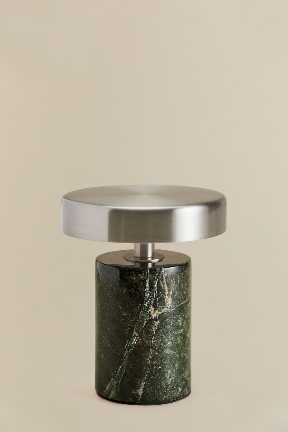 Wireless LED table lamp in iron and natural stone Isasia, gallery image 1