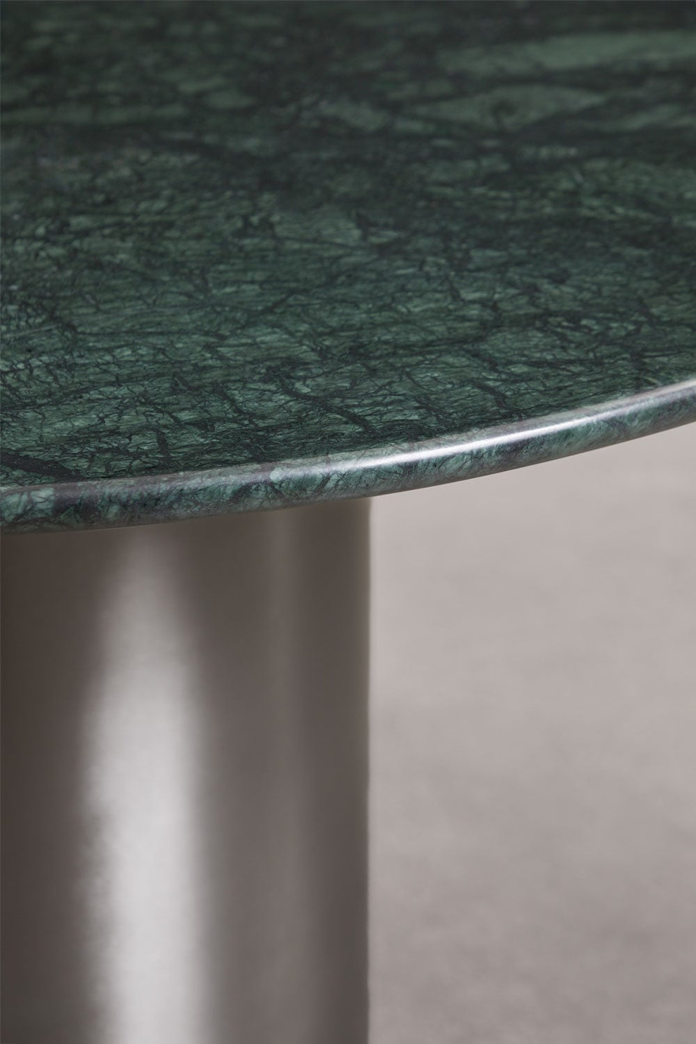 Luceida round dining table Ø120 cm in stainless steel, gallery image 2