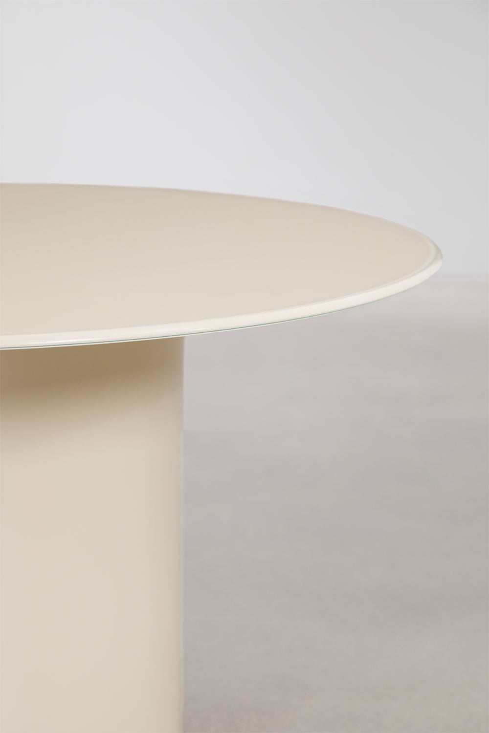 Round coffee table Ø80 cm in tempered glass and MDF Asgri, gallery image 2
