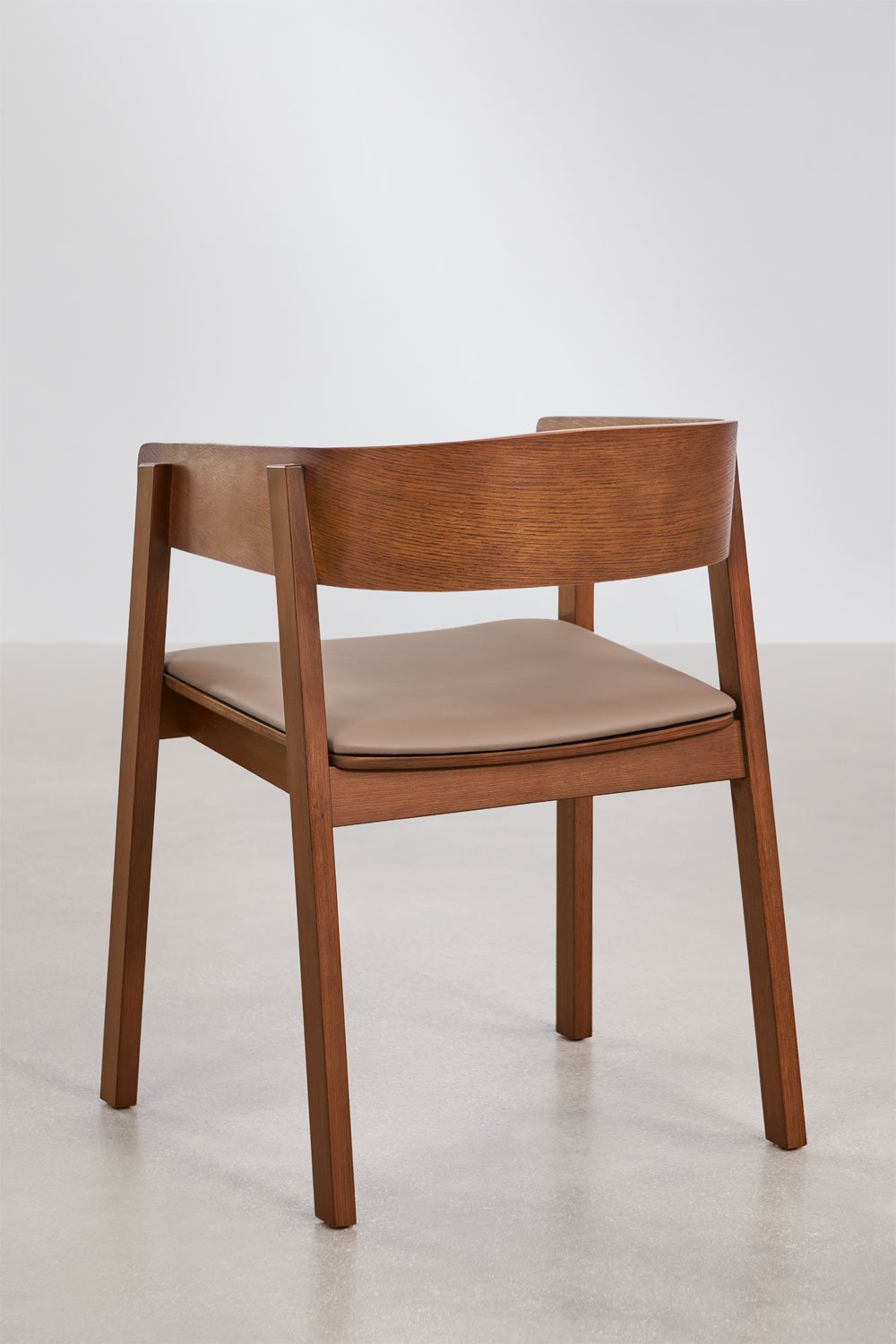 Olsen 4-piece dining chair set with oak wood armrests, gallery image 3