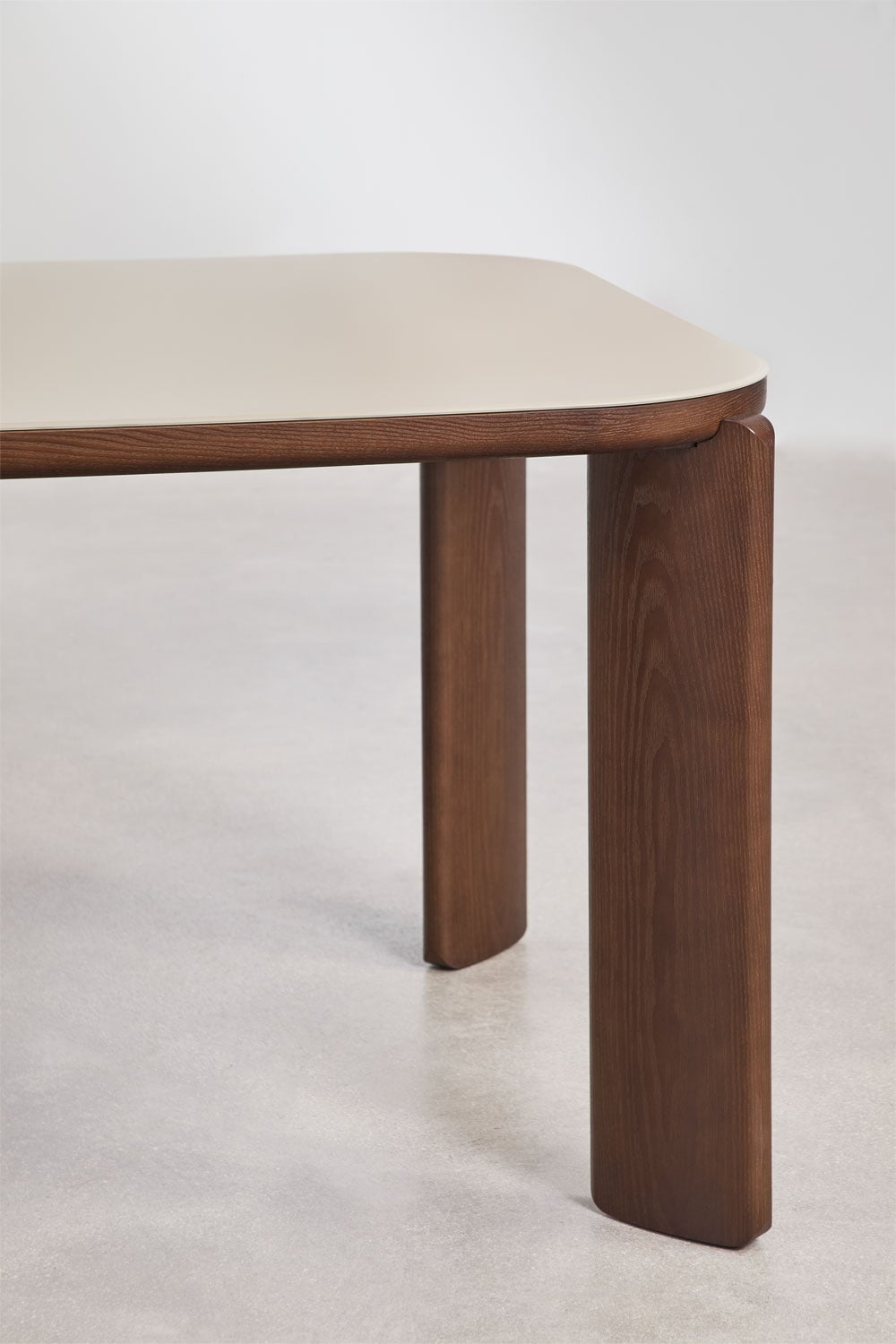 Nilea square coffee table 80x80 cm in tempered glass and MDF, gallery image 2