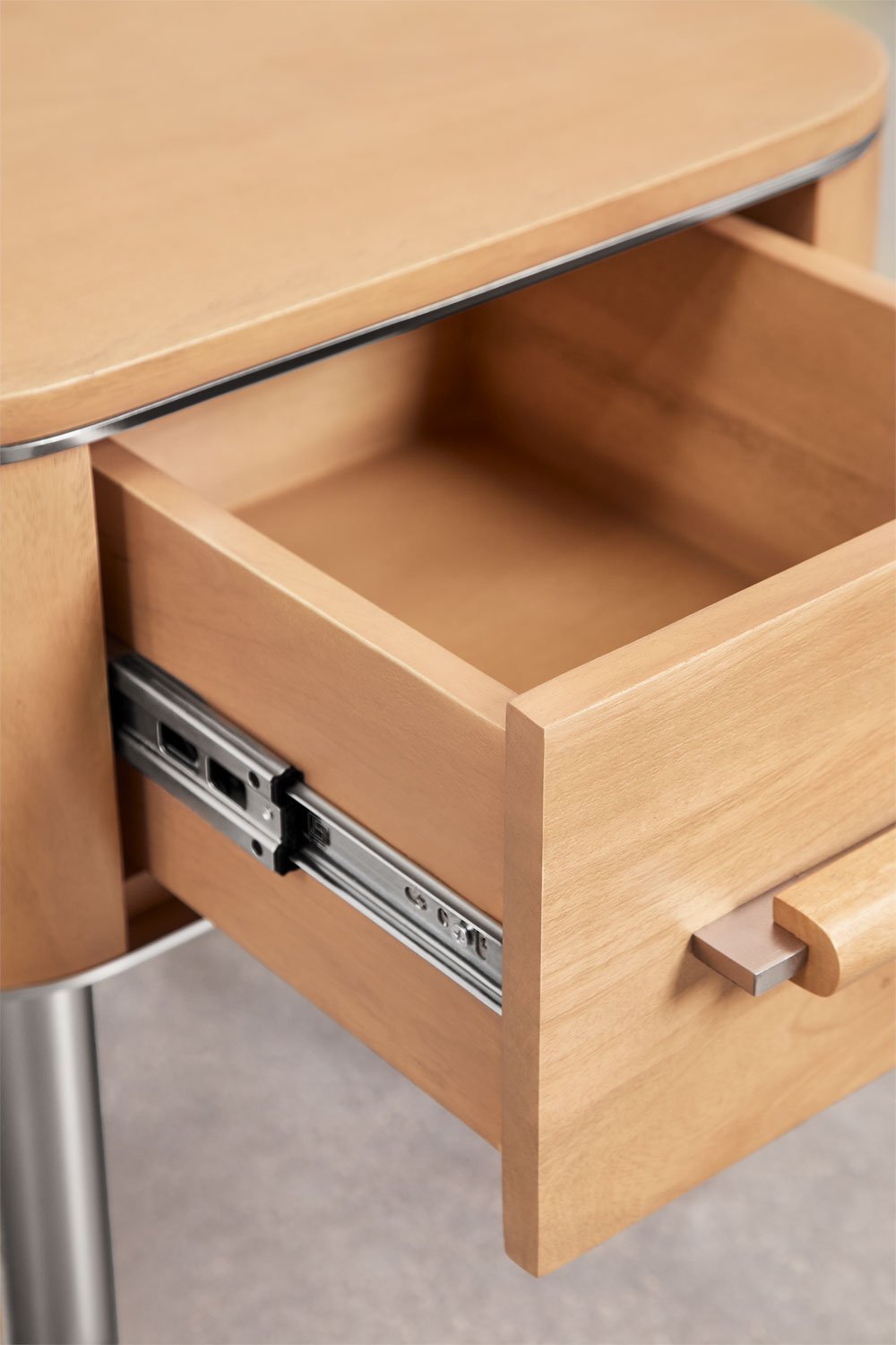 Rectangular bedside table 45x40 cm in mango wood and steel Osaka, gallery image 4
