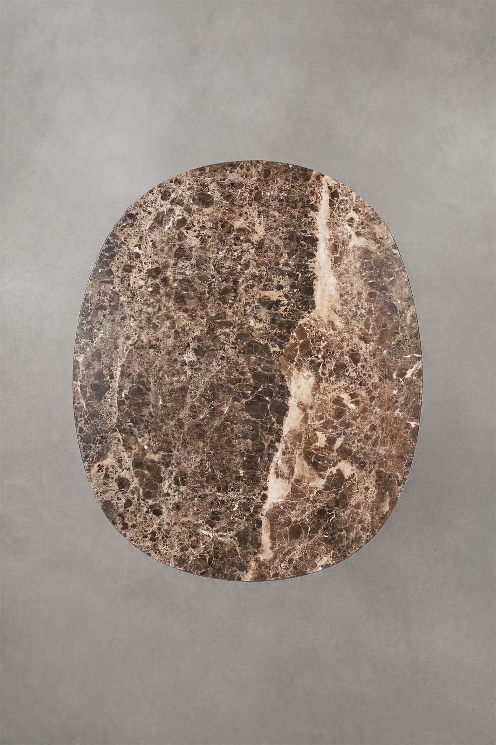 Fertrix oval dining table 120x100 cm in natural stone and stainless steel, gallery image 7