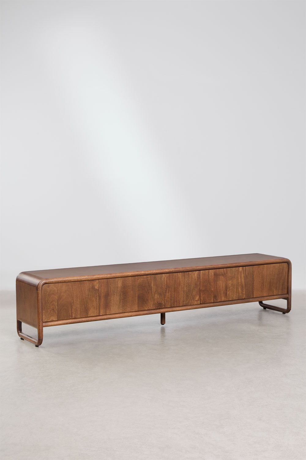 Maupaul 220x40 cm dark mango wood TV stand, gallery image 1