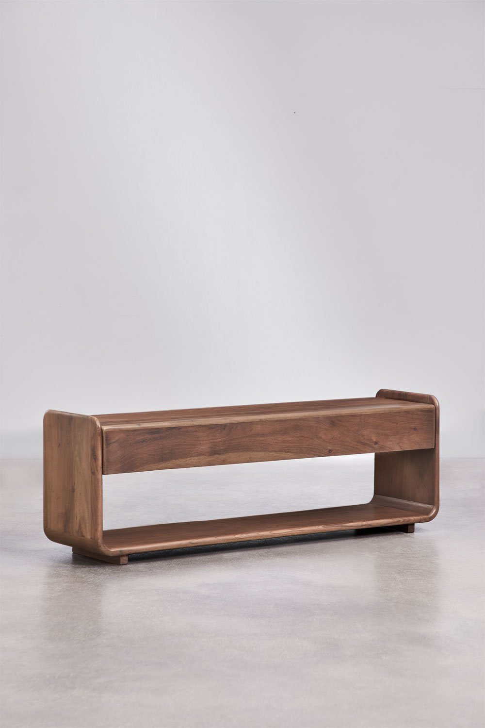 TV Stand 140x40 cm in dark acacia wood Tinsley, gallery image 3