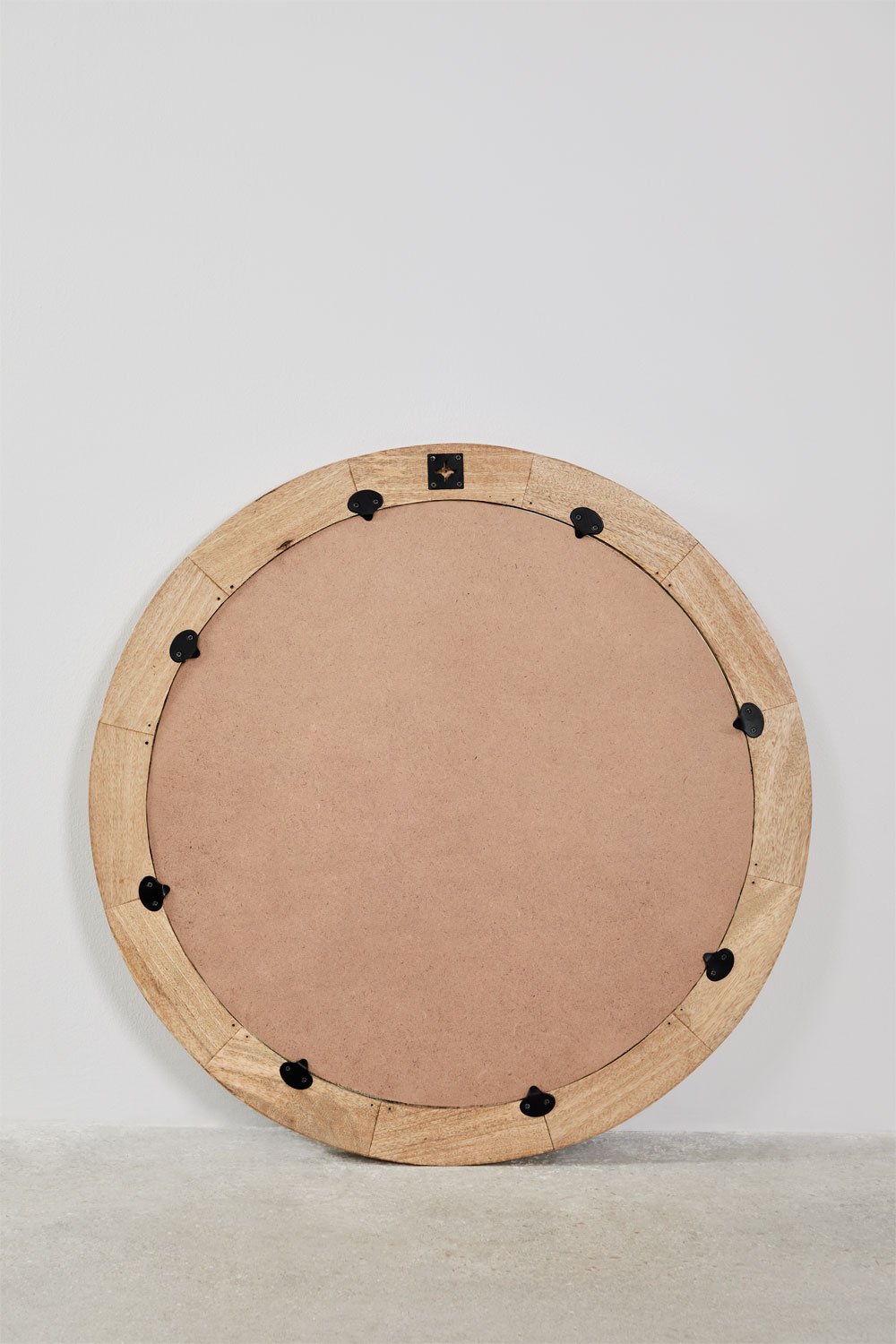 Round wall mirror Ø80 cm in Virek mango wood, gallery image 4