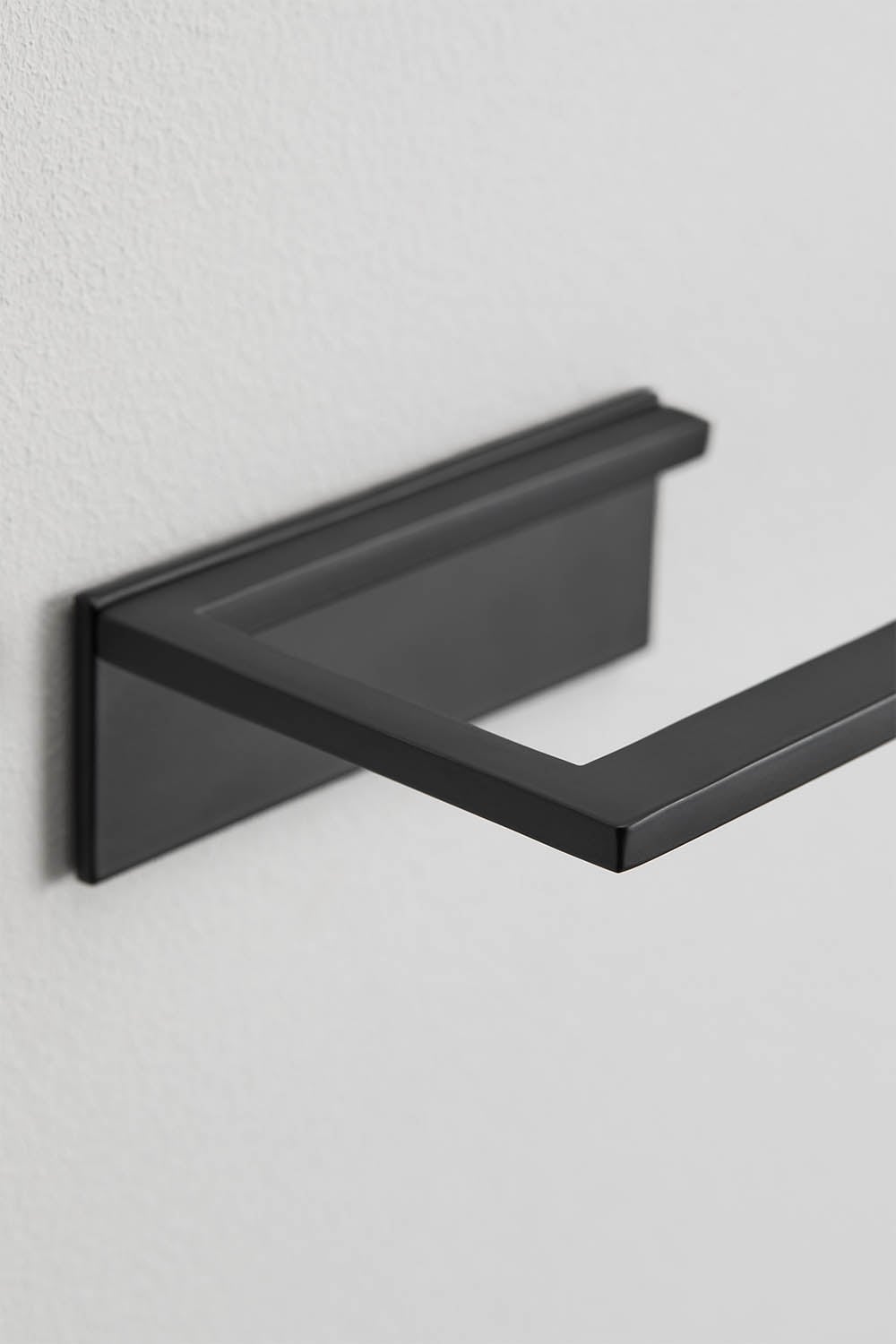 Wall-mounted adhesive towel rack with 30 cm bar for bathroom in stainless steel Jalter, gallery image 3