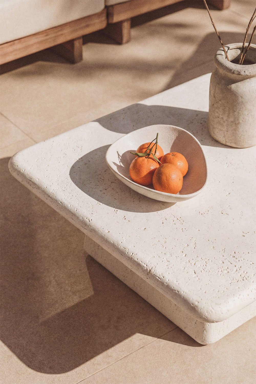 Square 105x105 cm cement Maelis garden coffee table, gallery image 2