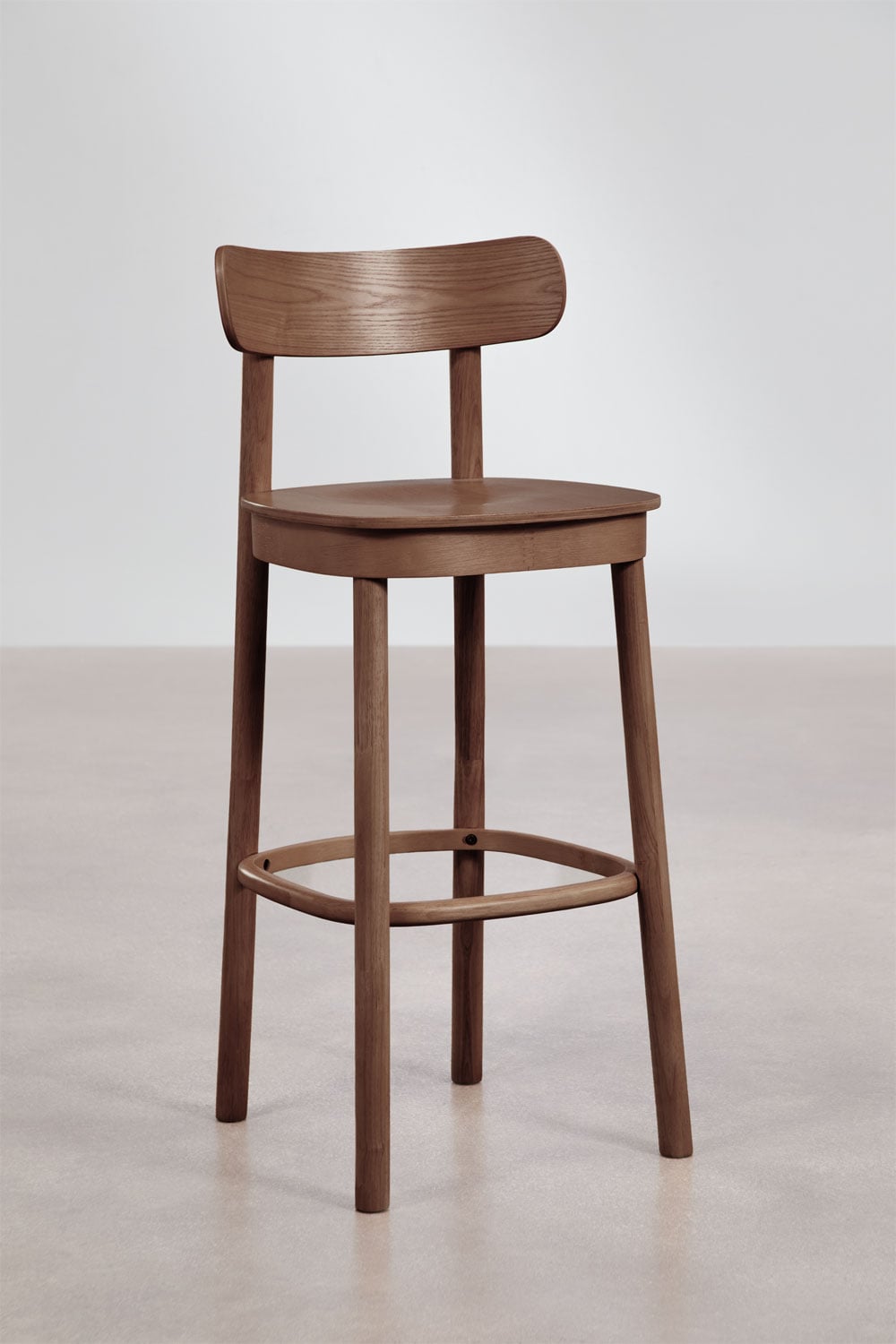 Set of 4 tall wooden Taleri stools, gallery image 1