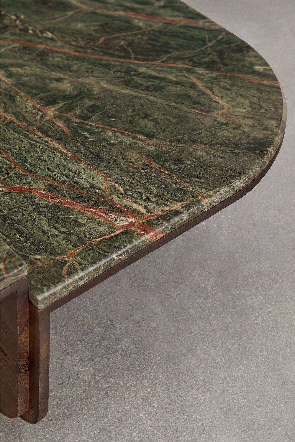 Clotsh 90x90 cm coffee table in natural stone and mango wood, gallery image 5