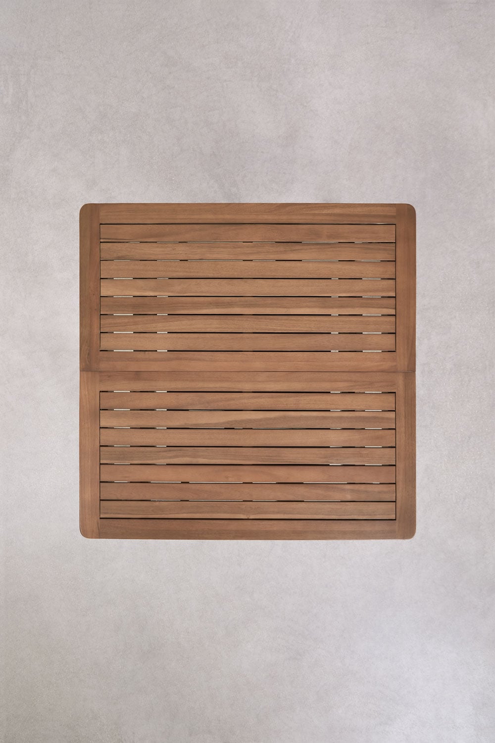 Karvia extendable table set 100-160x100 cm and 4 folding garden chairs in acacia wood Zayma, gallery image 8