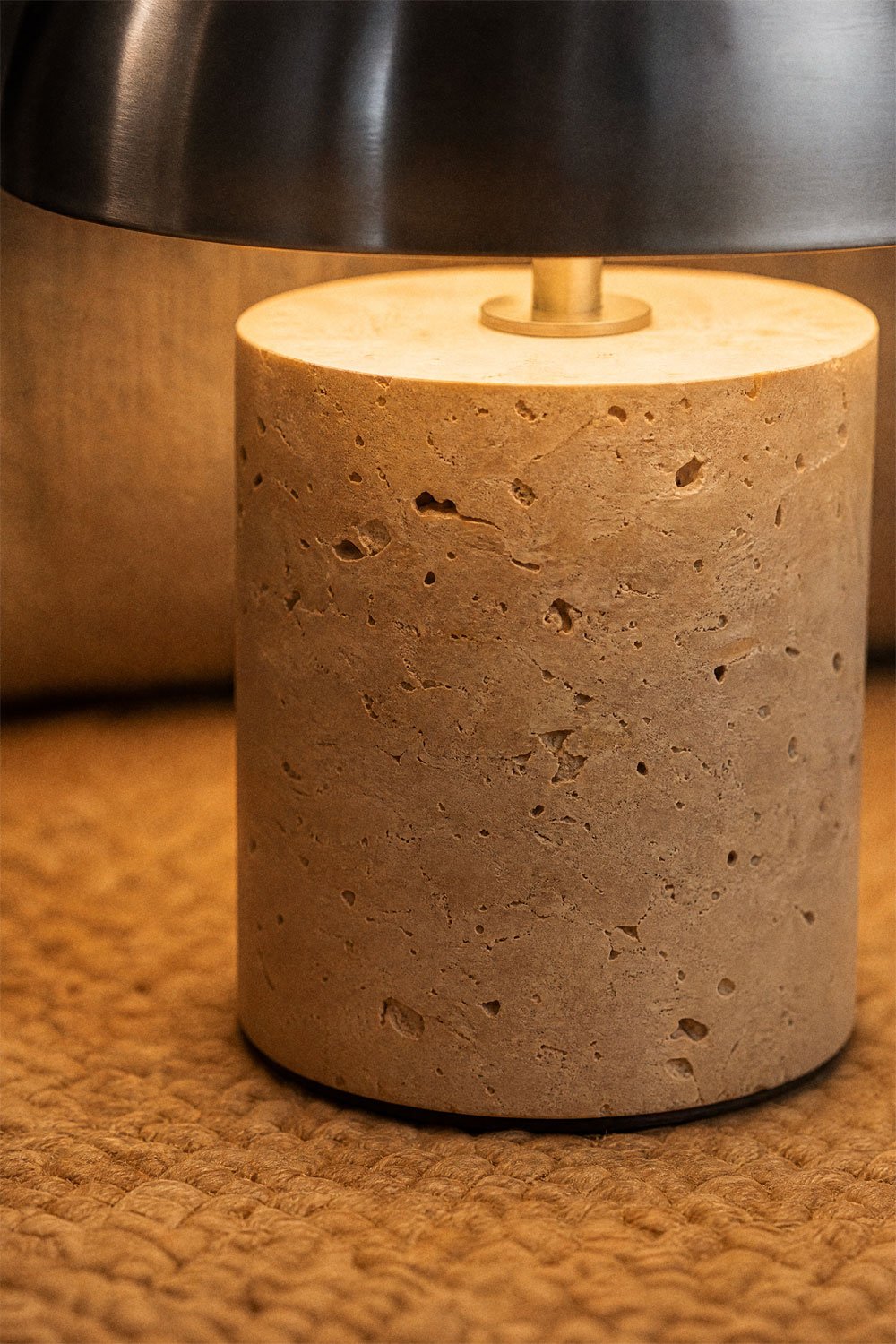 Wireless LED table lamp in iron and natural stone Nicolas, gallery image 2