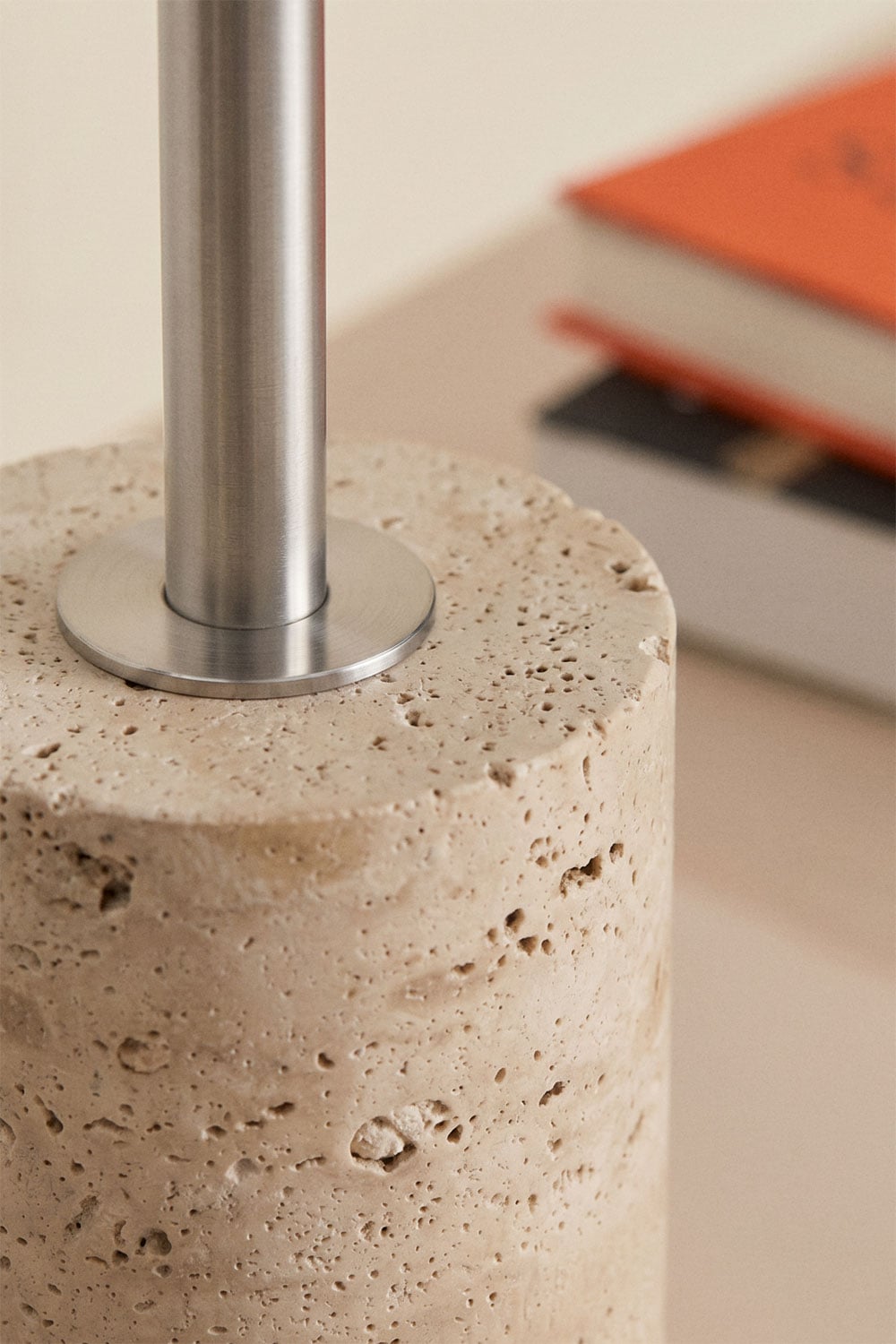 Wireless LED table lamp in iron and natural stone Arianny, gallery image 2