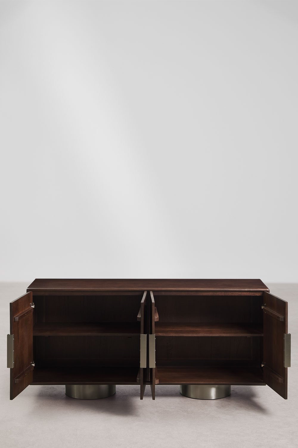 Rectangular sideboard 160x40 cm in mango wood and stainless steel Melisand, gallery image 3