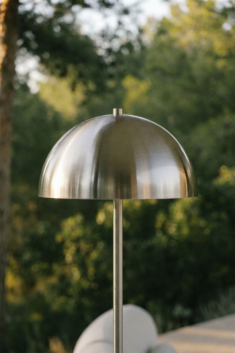 LED floor lamp for outdoor use in stainless steel and natural stone Nicolas, gallery image 2