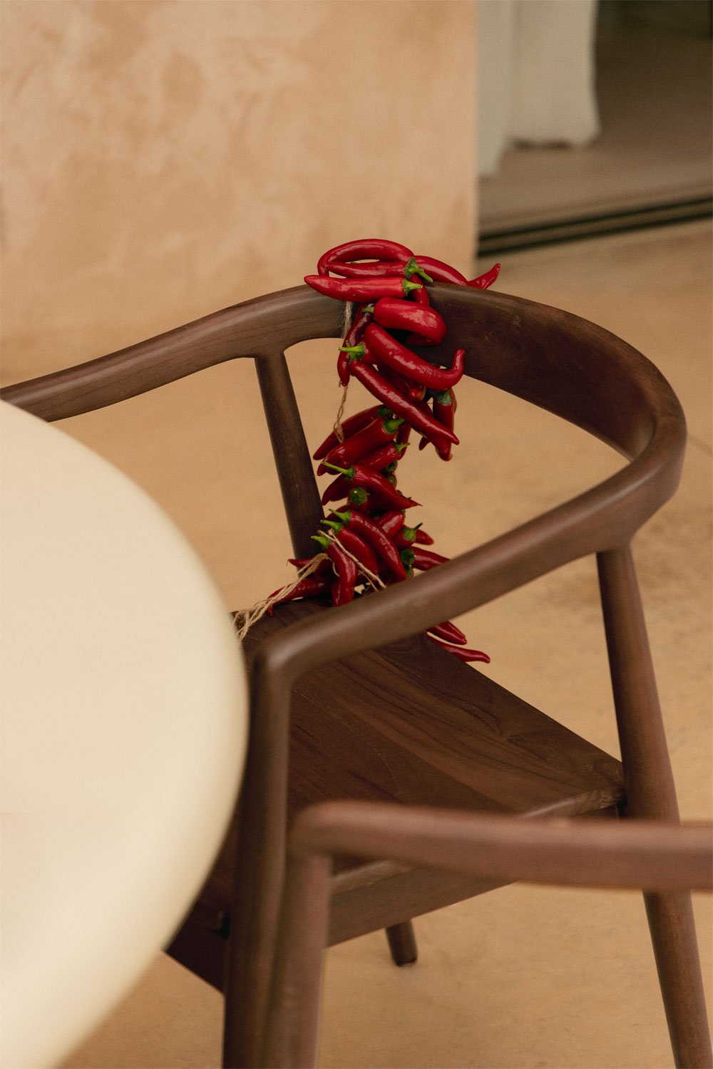 Rokan teak wood garden chair with armrests, gallery image 2
