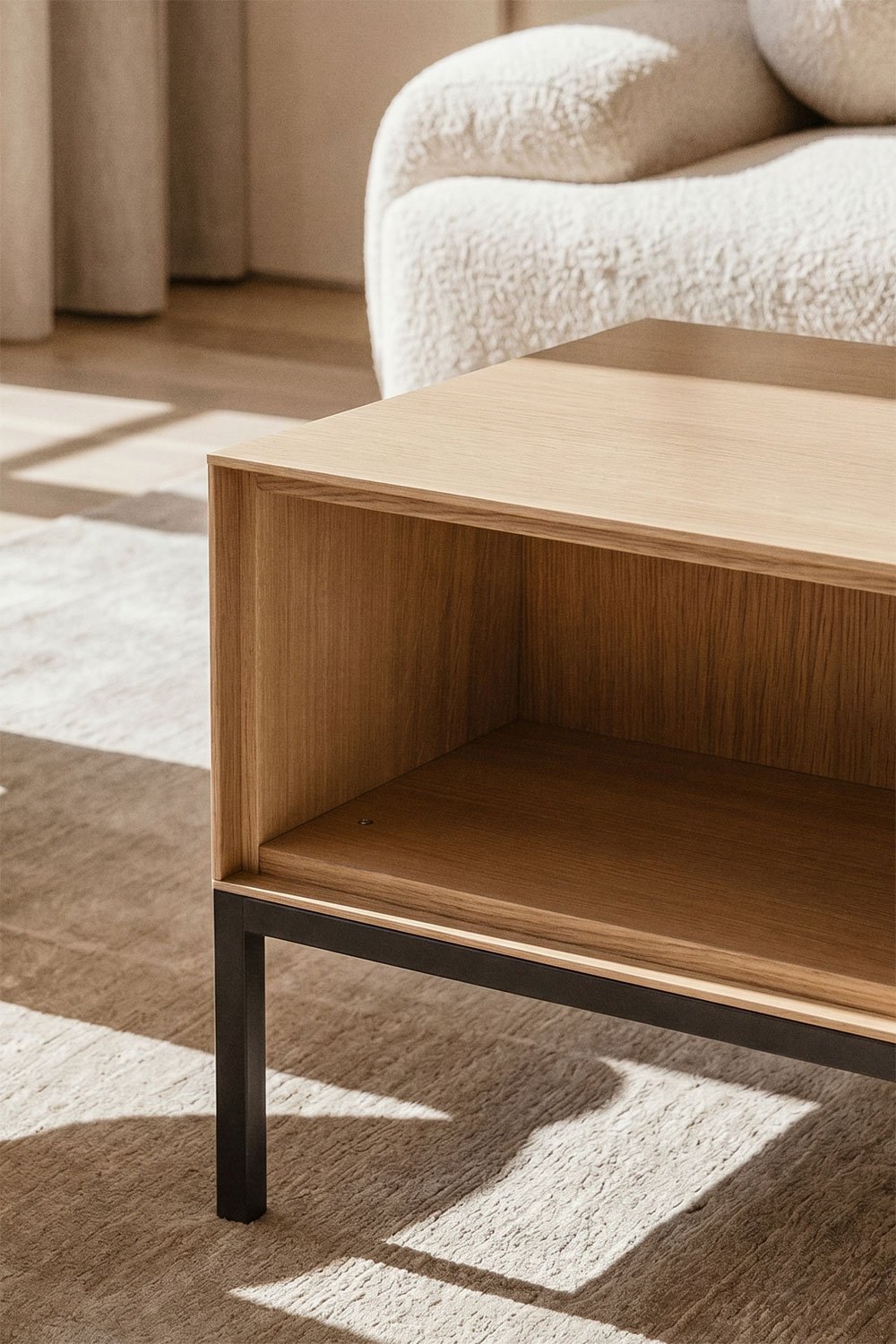 Rectangular coffee table 120x60 cm in MDF and Bromley oak veneer, gallery image 2