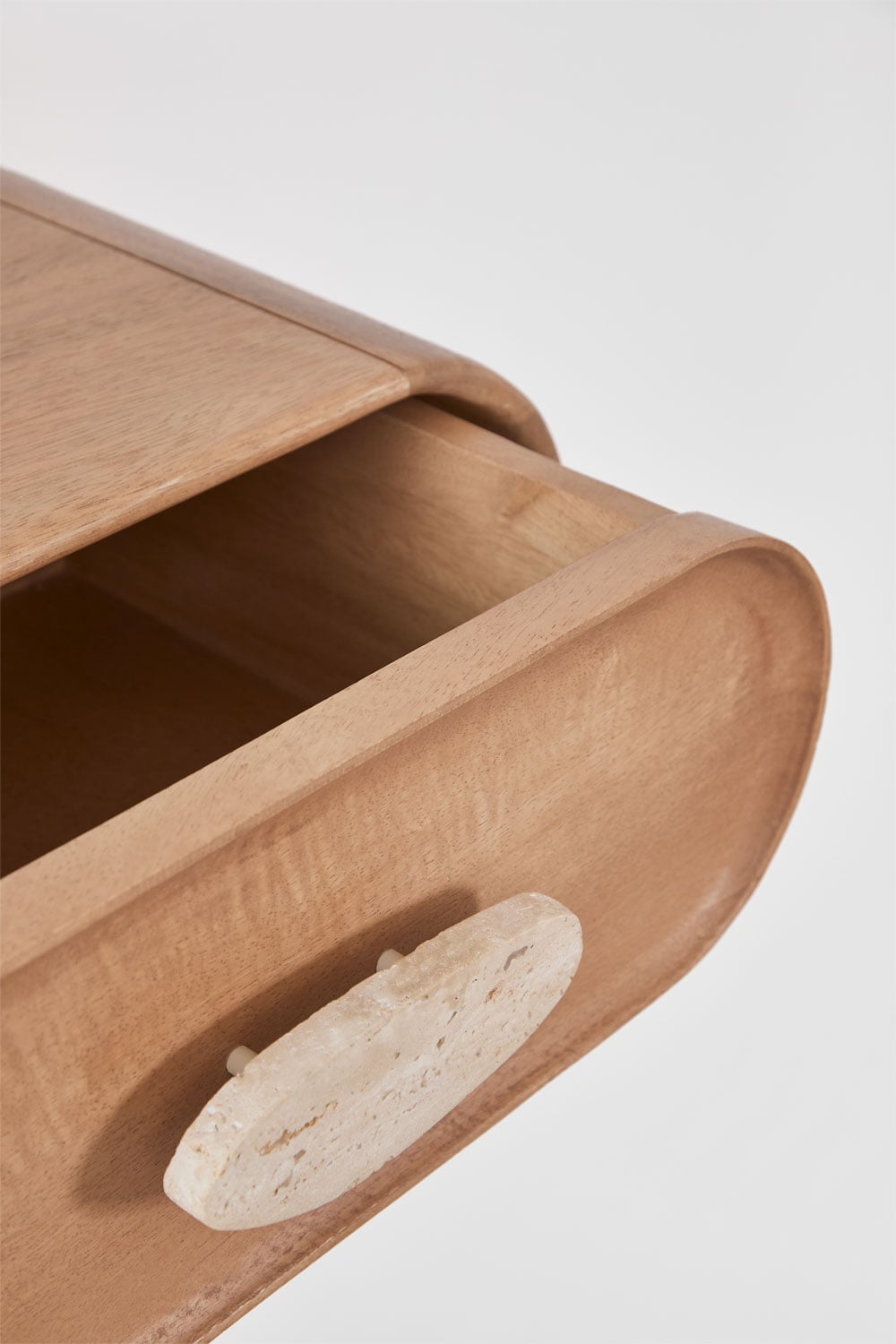 Wall-mounted hallway console 100x40 cm in mango wood and natural stone Kivalina, gallery image 5