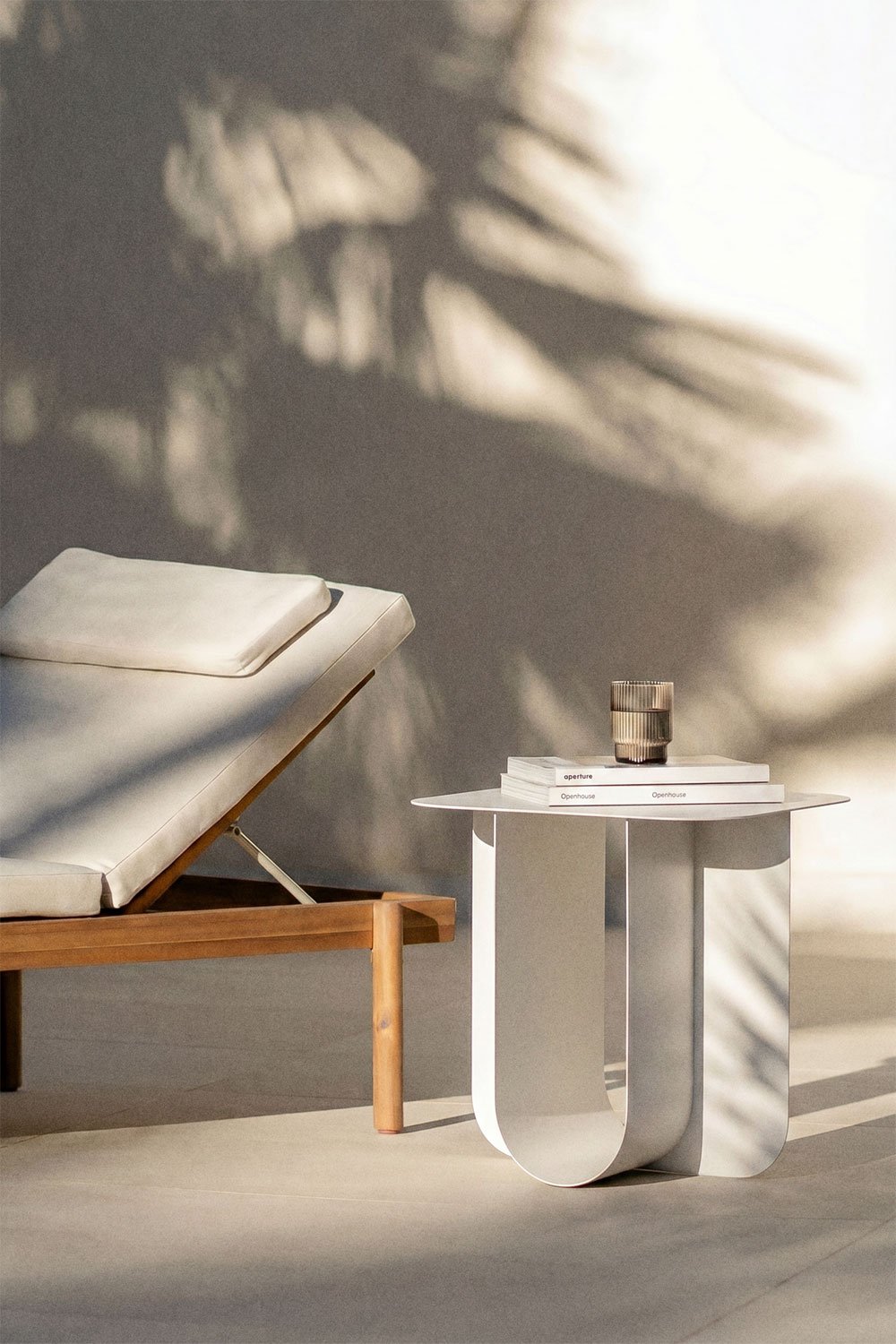 Rectangular 45x40 cm Norman steel garden side table, gallery image 1
