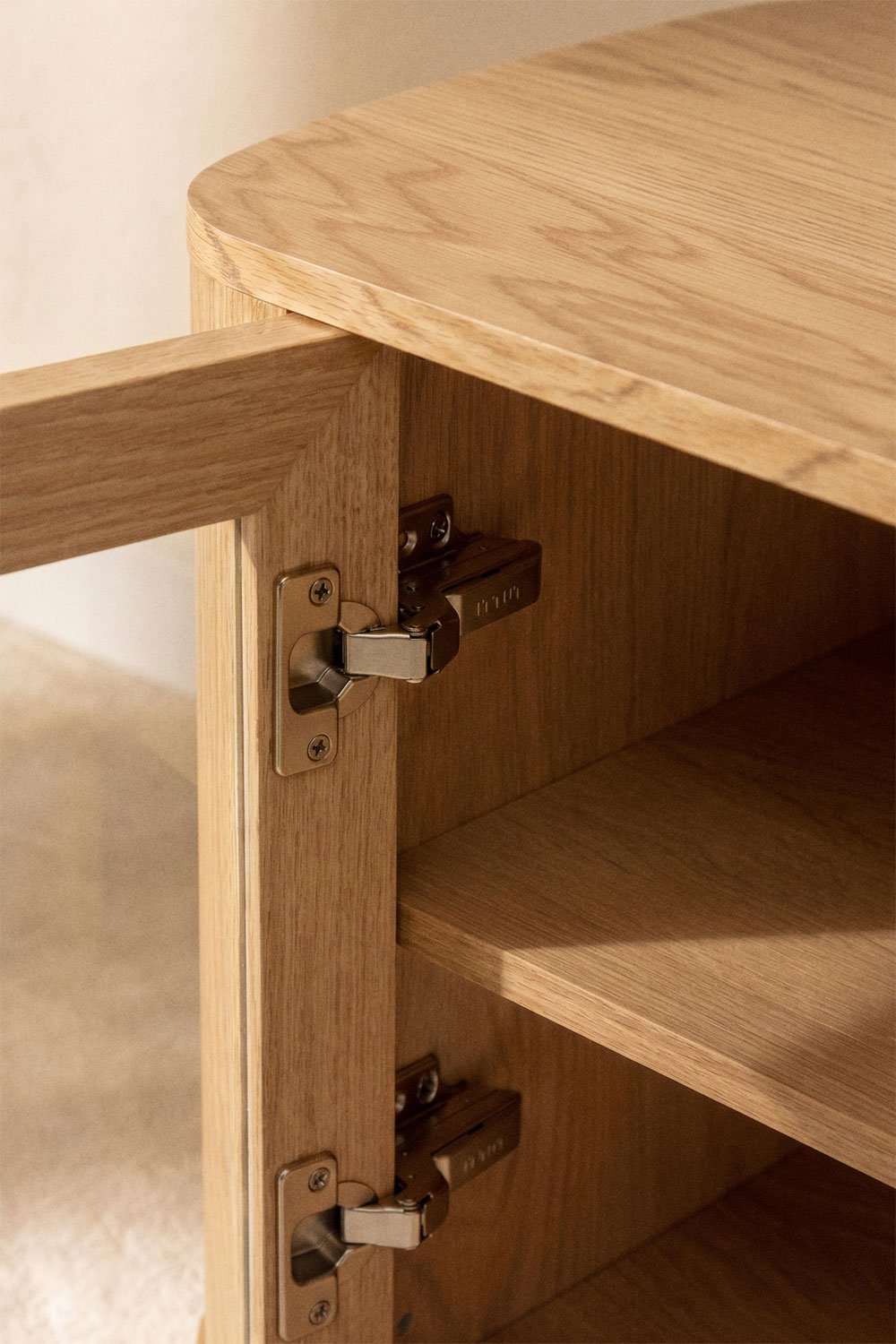 Walia 55x40 cm bedside table in MDF and tempered glass, gallery image 2