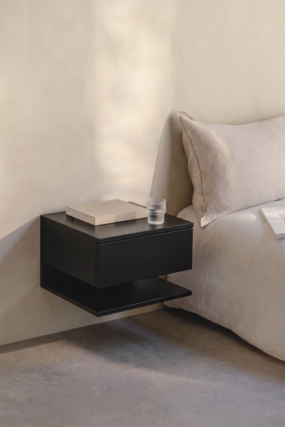 Floating bedside table 40x30 cm with drawer Griviza, gallery image 1