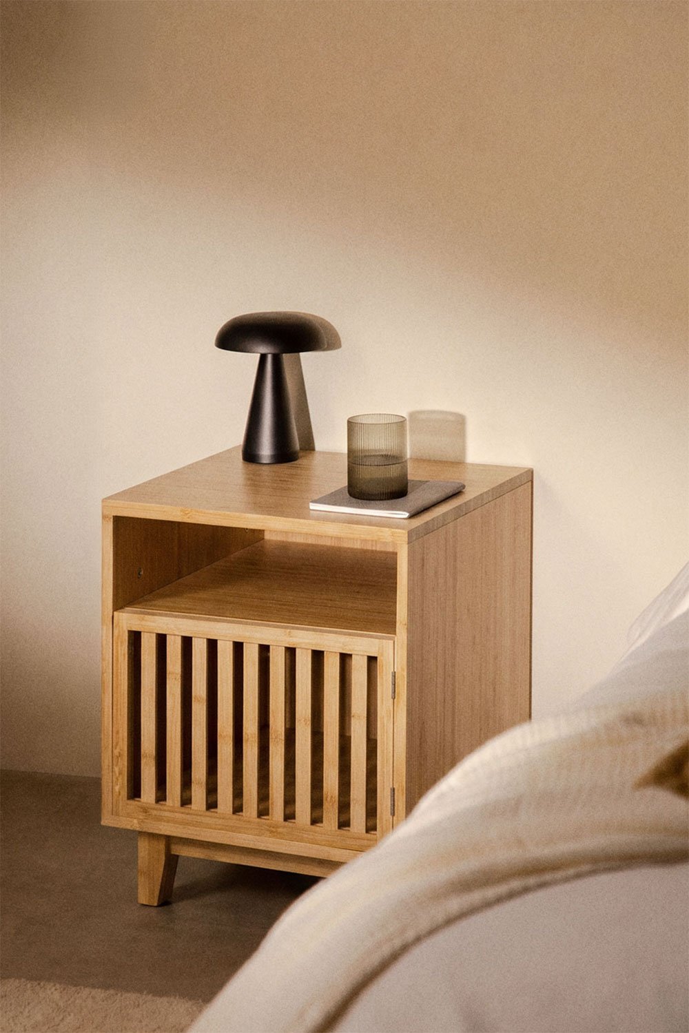 Albin 40x40 cm bamboo nightstand, gallery image 1