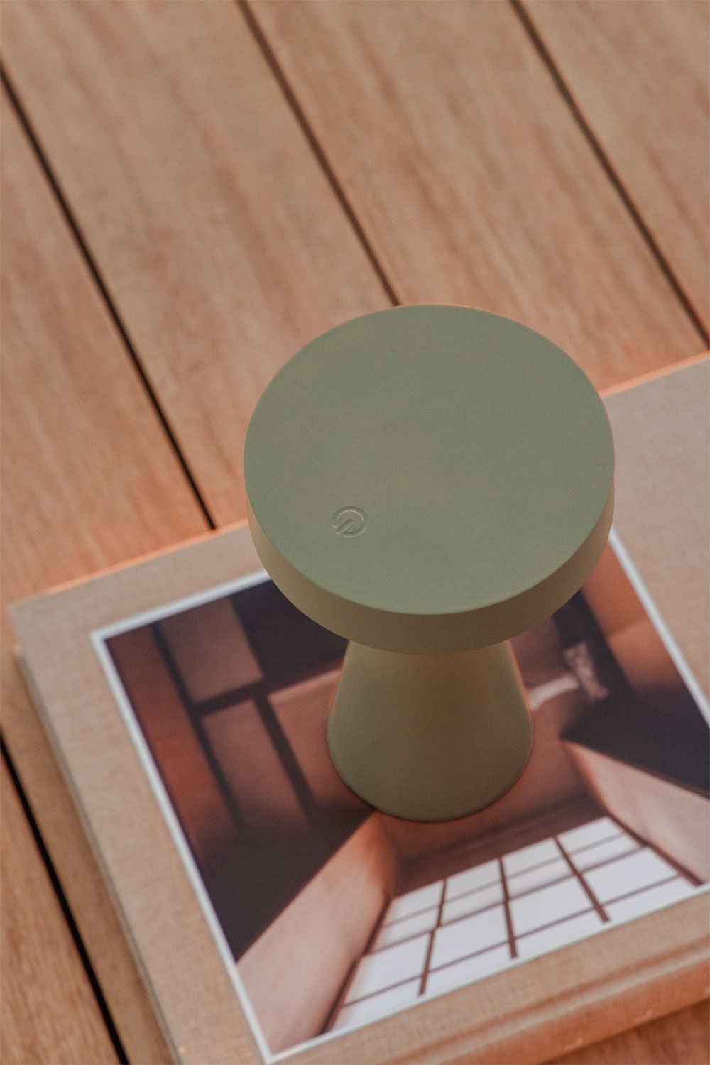 Wireless LED outdoor table lamp in iron Catinca, gallery image 2