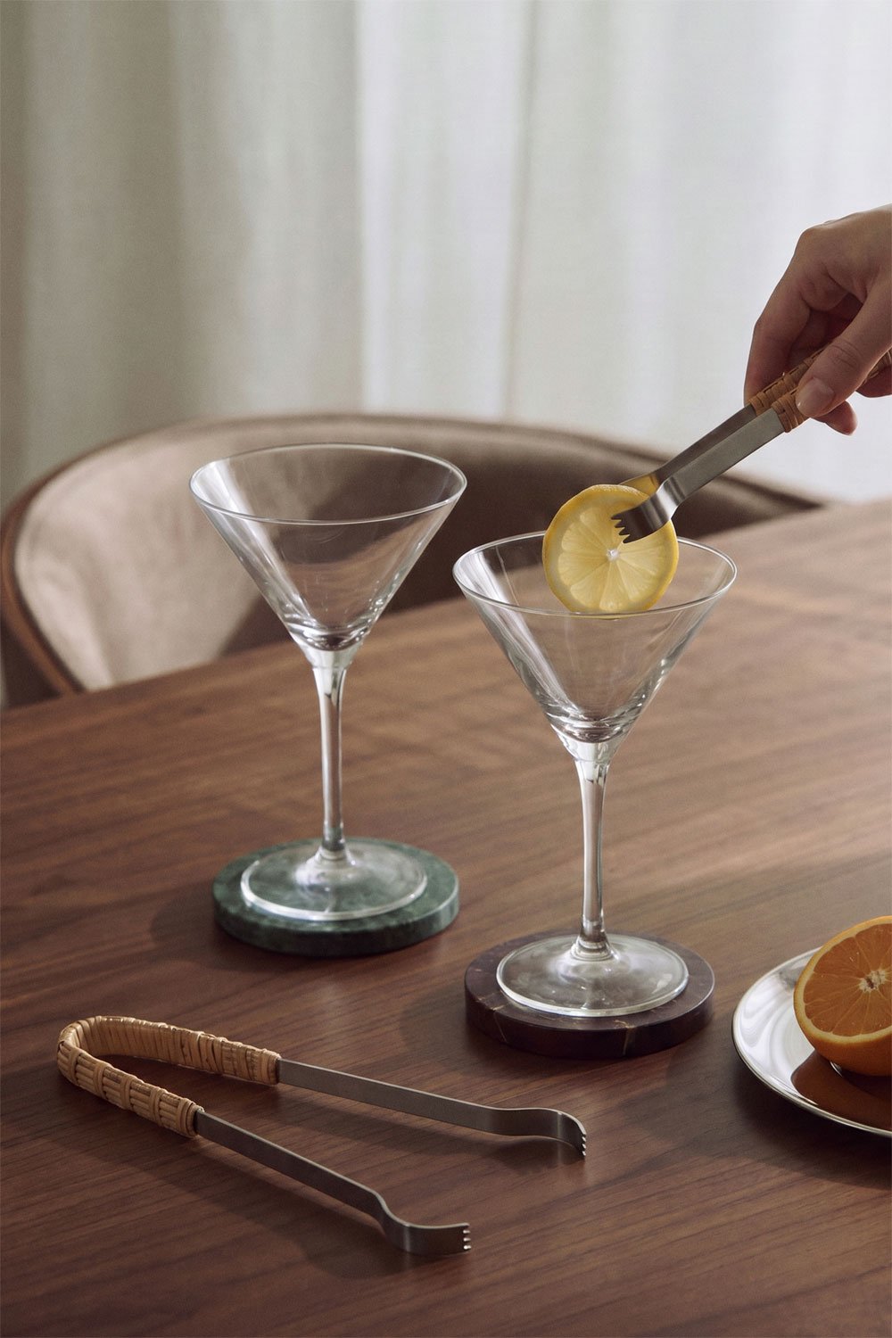 Dakomi stainless steel and bamboo ice tongs, gallery image 1