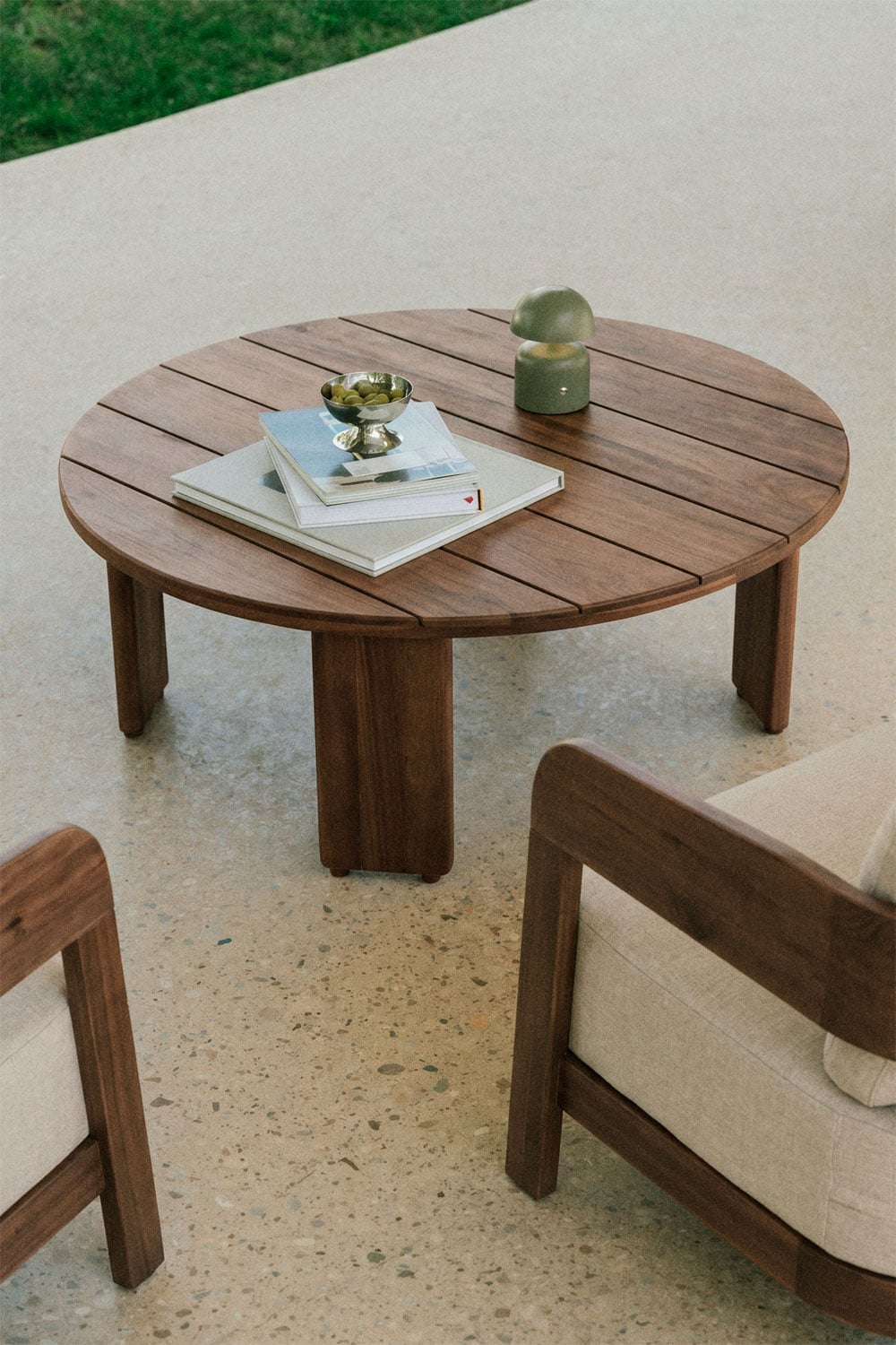 Oval 100x80 cm Acacia Wood Uleno Garden Coffee Table, gallery image 1