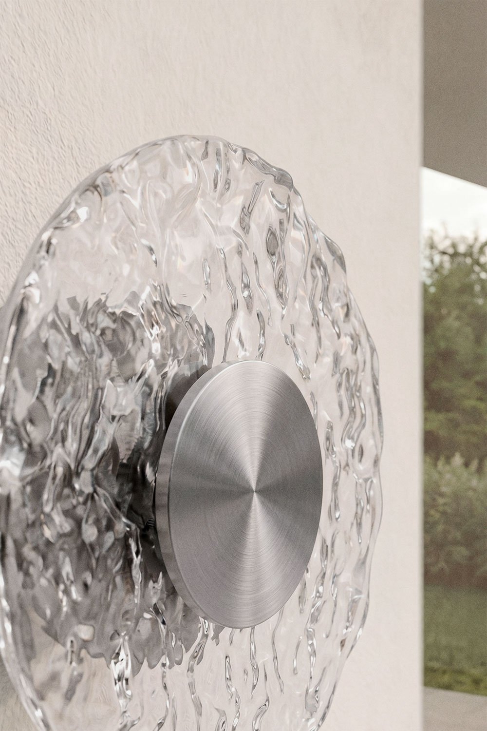 Lorenzo Ø20 cm LED wall sconce in glass and iron, gallery image 2