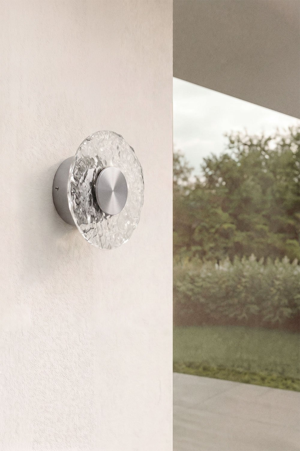 Lorenzo Ø20 cm LED wall sconce in glass and iron, gallery image 1