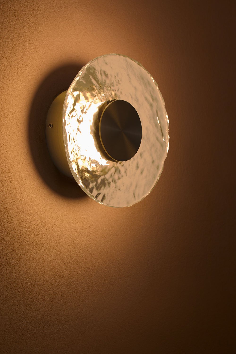 Lorenzo Ø20 cm LED wall sconce in glass and iron, gallery image 4