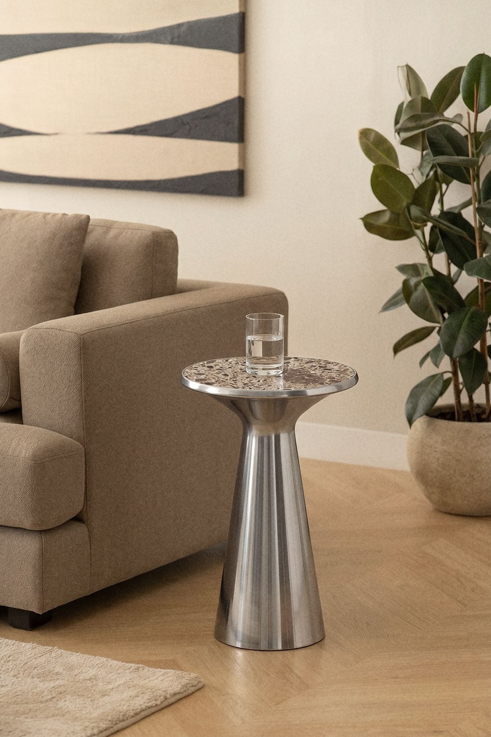 Selmalis round side table Ø30 cm in stainless steel, gallery image 1